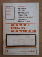 Revista Neurologie, Psihiatrie, Neurochirurgie, nr. 4, octombrie-decembrie 1989