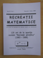 Revista Recreatii matematice, anul V, nr. 1, ianuarie-iunie 2003