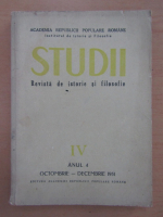 Studii. Revista de istorie si filosofie, anul IV, nr. 4, 1951