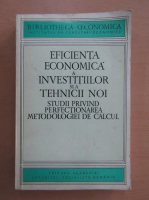 Eficienta economica a investitiilor si a tehnicii noi. Studii privind perfectionarea metodologiei de calcul