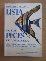 Francisco Mago Leccia - Lista de los peces de Venezuela
