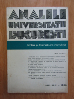 Analele Universitatii Bucuresti, anul XXIX, 1980