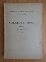 N. Cartojan - Cercetari literare (volumul 3)