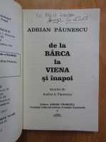 Adrian Paunescu - De la Barca la Viena si inapoi (cu autograful autorului)
