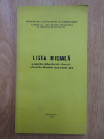 Lista oficiala a soiurilor de plante de cultura din Romania pentru anul 1992