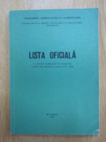 Lista oficiala a soiurilor de plante de cultura din Romania pentru anul 1994