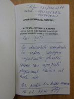 Andrei Emanuel Popescu - Seniorul karmei. A treia planeta a spiritualitatii in Astrologie (cu autograful autorului)