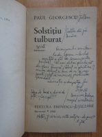 Paul Georgescu - Solstitiu tulburat (cu autograful autorului)