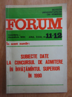 Revista Forum, anul XXXII, nr. 11-12, noiembrie-decembrie 1990