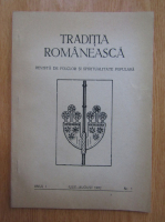 Revista Traditia romaneasca, anul I, nr. 1, iulie-august 1992