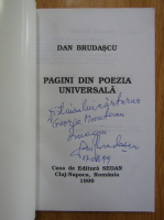 Dan Brudascu - Pagini din poezia universala (cu autograful autorului)