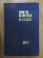 L. Sedov - Similitude et dimensions en mecanique