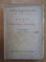 Saggi di filologia e filosofia (volumul 1)