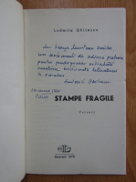 Anticariat: Ludmila Ghitescu - Stampe fragile (cu autograful autorului)