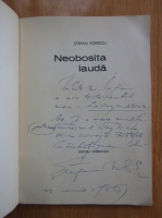 Stefan Popescu - Neobosita lauda (cu autograful autorului)