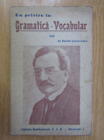 Anticariat: Barbu Lazareanu - Cu privire la gramatica si vocabular (volumul 3)