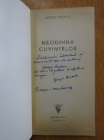 George Drumur - Neodihna cuvintelor (cu autograful autorului)