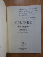 Nicolae Cojocaru - Colinde din popor (cu autograful autorului)