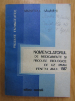 Anticariat: Nomenclatorul de medicamente si produse biologice de uz uman pentru anul 1987