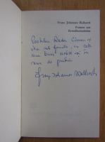 Franz Johannes Bulhardt - Formen aus Bewusstseinstiefen (cu autograful autorului)