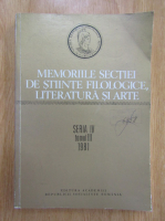 Memoriile sectiei de stiinte istorice, seria IV, tomul III, 1981