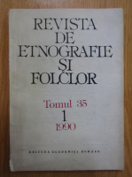 Revista de etnografie si folclor, tomul 35, nr. 1, 1990
