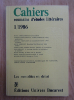 Anticariat: Revista Cahiers roumains d'etudes litteraires, nr. 1, 1986