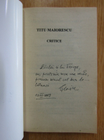 Titu Maiorescu - Critice (cu autograful autorului)