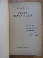 Maria Rovan - Ceata revenirilor (cu autograful autoarei)