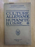 Gustave Lanson - Culture allemande humanite russe