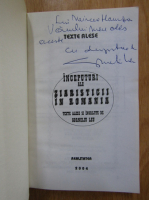 Corneliu Leu - Inceputuri ale ziaristicii in Romania (cu autograful autorului)