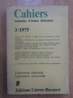 Anticariat: Cahiers roumains d'etudes litteraires, nr. 3, 1975