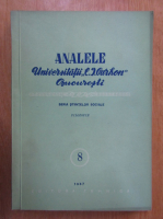 Anticariat: Analele Universitatii  C. I. Parhon, nr. 8, 1957