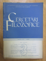 Anticariat: Revista Cercetari Filozofice, anul IX, nr. 3, 1962