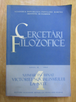 Revista Cercetari Filozofice, anul IX, nr. 4, 1962
