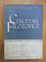 Revista Cercetari Filozofice, anul V, nr. 3, 1958