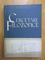 Revista Cercetari Filozofice, anul V, nr. 4, 1958
