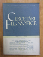 Revista Cercetari Filozofice, anul VI, nr. 3, 1959