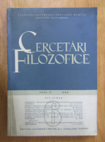 Revista Cercetari Filozofice, anul VI, nr. 6, 1959