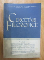 Revista Cercetari Filozofice, anul VII, nr. 4, 1960