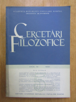 Revista Cercetari Filozofice, anul VII, nr. 5, 1960