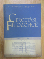 Revista Cercetari Filozofice, anul VIII, nr. 4, 1961