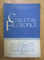 Anticariat: Revista Cercetari Filozofice, anul VIII, nr. 6, 1961