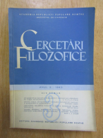 Revista Cercetari Filozofice, anul X, nr. 3, 1963