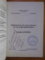 Gabriel I. Nastase - Personalitati ale stiintei si tehnicii romanesti. Familia Leonida (cu autograful autorului)