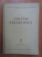 Revista Cercetari Filozofice, anul III, nr. 2, 1956