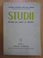 Studii. Revista de istorie si filosofie, anul 4, nr. 2, aprilie-iulie 1951