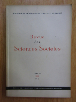 Revue des Sciences Sociales, volumul III, nr. 1, 1959