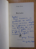 George Tarnea - Balade (cu autograful autorului)