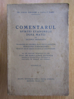 Comentarul Sfintei Evanghelii dupa Matei (volumul 2, 1933)